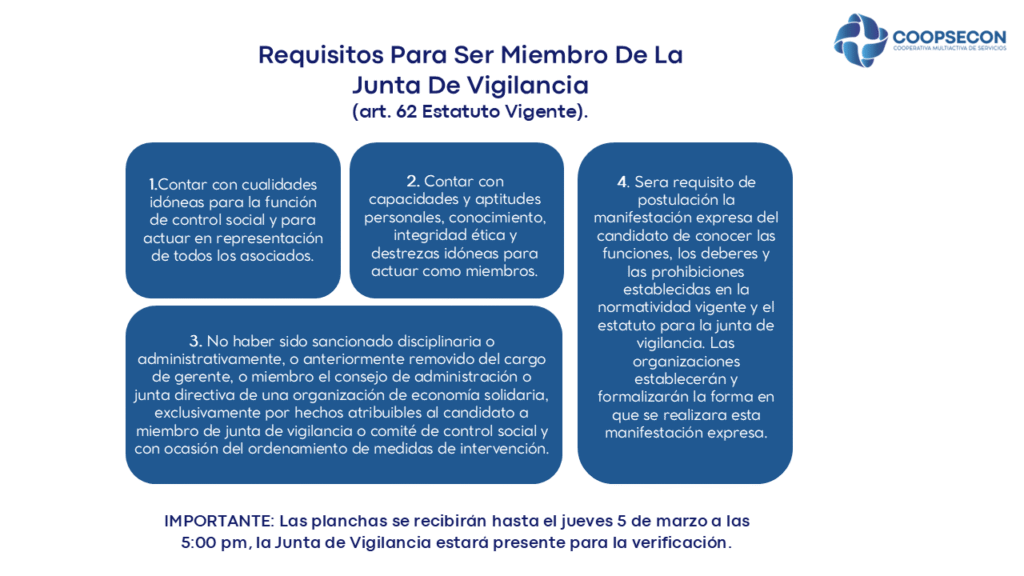 Requisitos Junta de Vigilancia